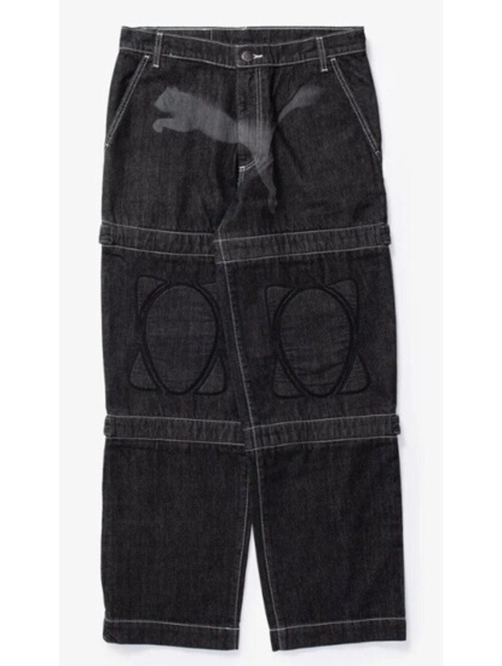 PUMA x Asap A$AP Rocky Knee Pad Denim Pants Black Jeans 631006 01 Men's Size 34